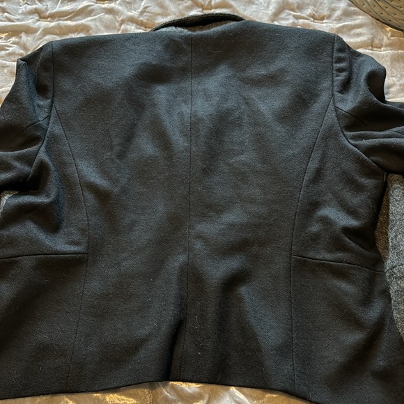 Ann Taylor 16 Black Grey Color Block Wool Blend Drape Jacket - Picture 5 of 5